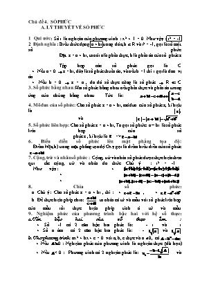 Bài tập ôn thi THPT Quốc gia môn Toán - Chủ đề 4 Số phức